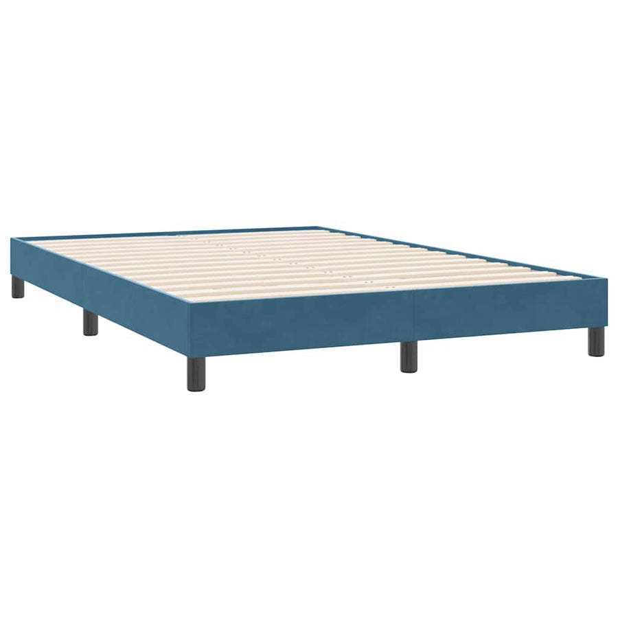 Boxspring zonder matras fluweel donkerblauw 160x220 cm