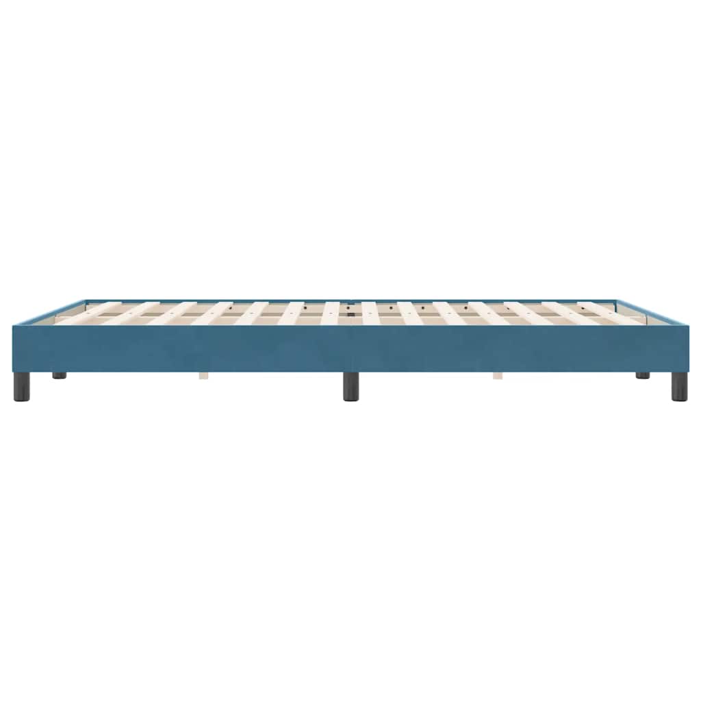 Boxspring zonder matras fluweel donkerblauw 160x220 cm