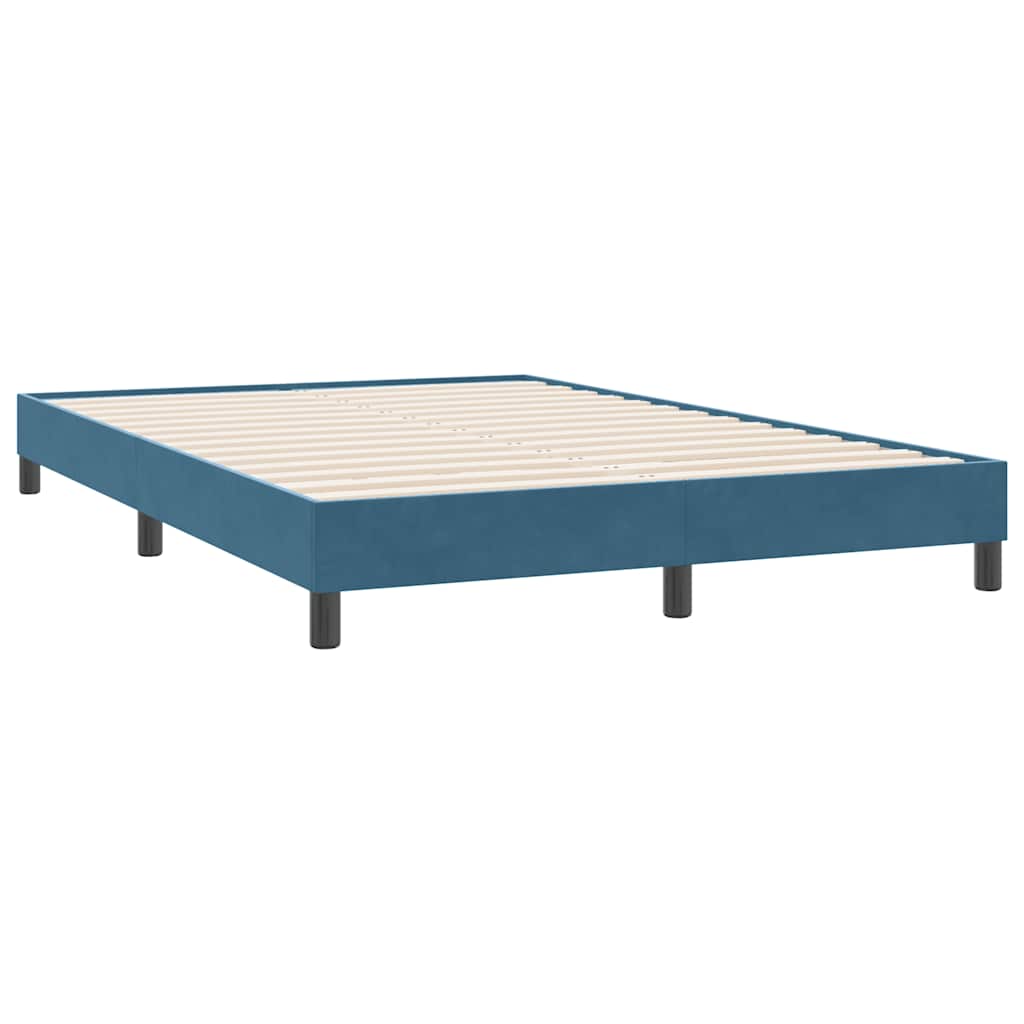 Boxspring zonder matras fluweel donkerblauw 160x220 cm