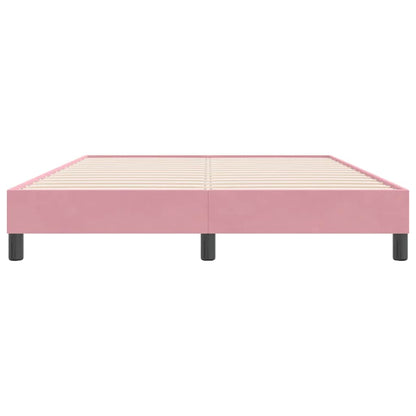 Boxspring zonder matras fluweel roze 160x220 cm
