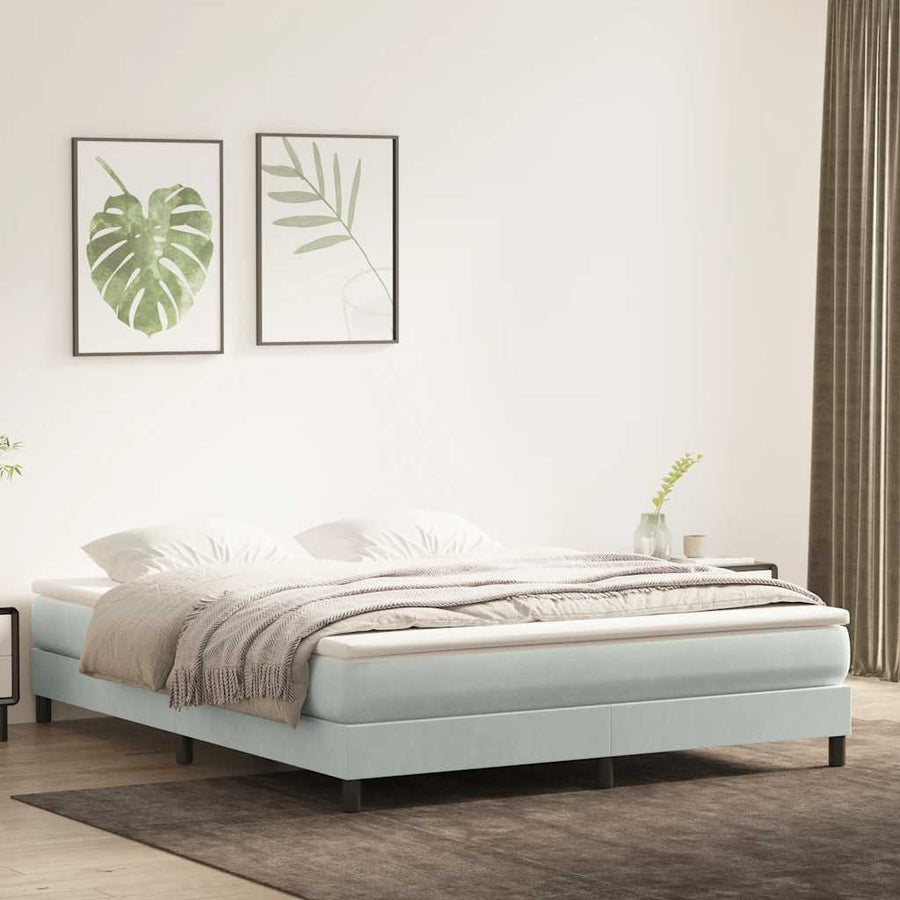 Bed boxspring zonder matras 180x220 cm fluweel lichtgrijs