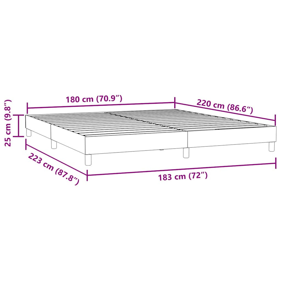 Boxspringbed zonder matras 180x220 cm fluweel donkergroen