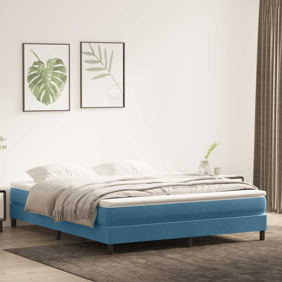 Boxspringbed zonder matras 180x220 cm fluweel donkerblauw