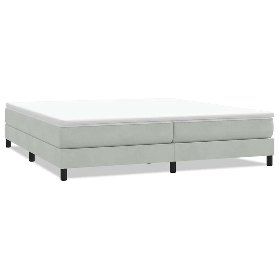 Boxspring zonder matras fluweel lichtgrijs 200x220 cm