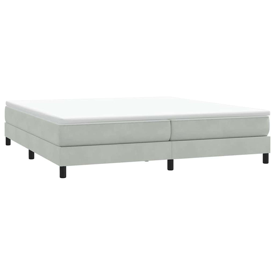 Boxspring zonder matras fluweel lichtgrijs 200x220 cm