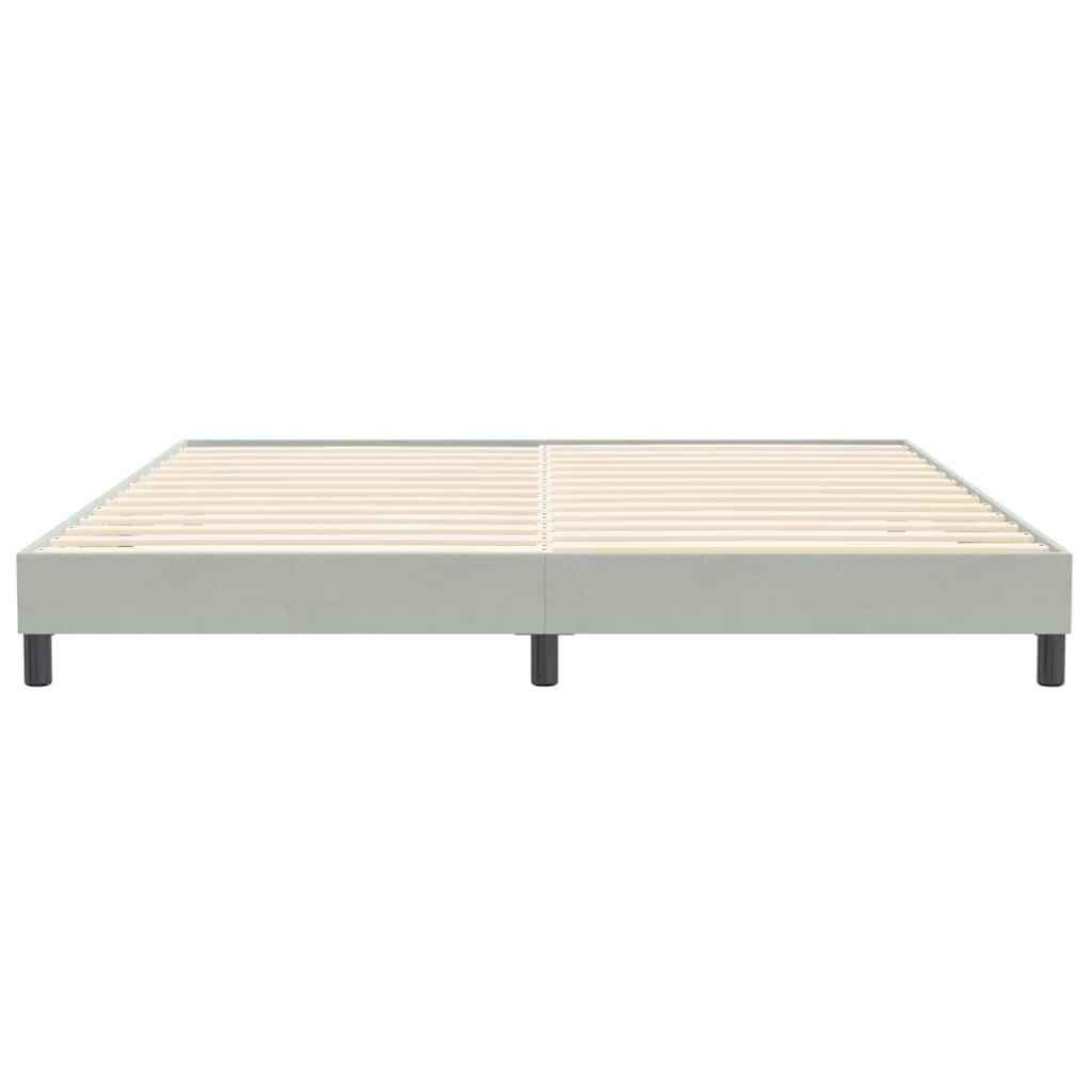 Boxspring zonder matras fluweel lichtgrijs 200x220 cm