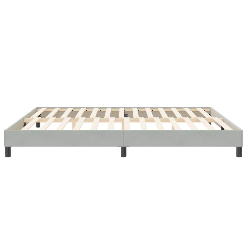 Boxspring zonder matras fluweel lichtgrijs 200x220 cm