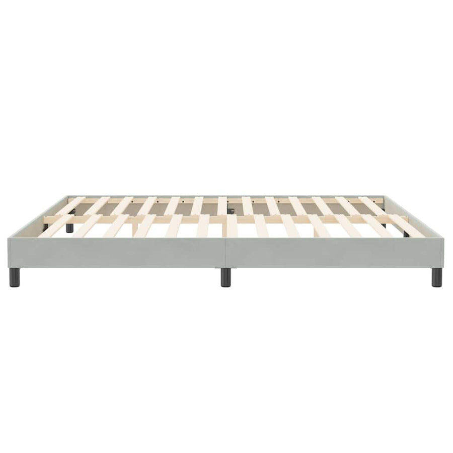 Boxspring zonder matras fluweel lichtgrijs 200x220 cm