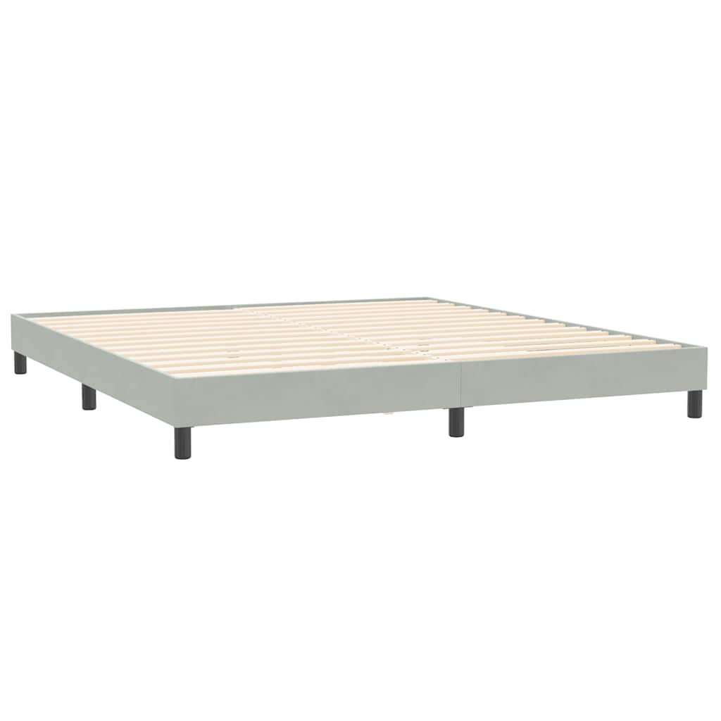Boxspring zonder matras fluweel lichtgrijs 200x220 cm