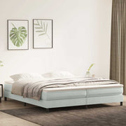 Boxspring 200x220 cm lichtgrijs fluweel