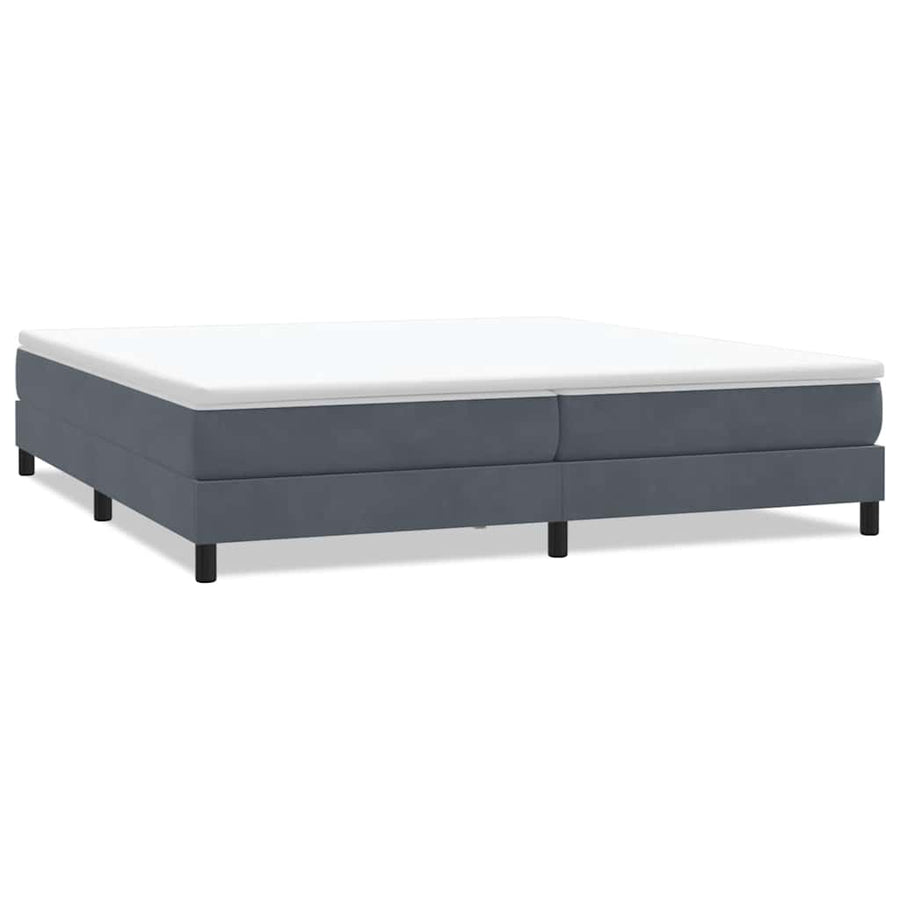 Boxspring zonder matras fluweel donkergrijs 200x220 cm