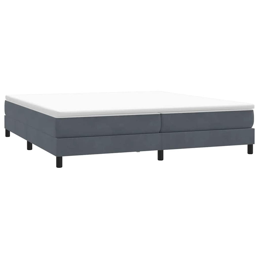 Boxspring zonder matras fluweel donkergrijs 200x220 cm