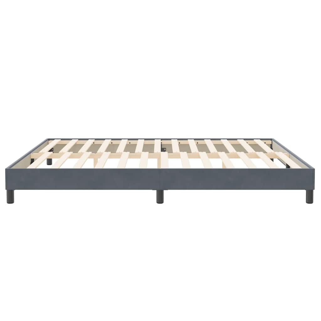 Boxspring zonder matras fluweel donkergrijs 200x220 cm