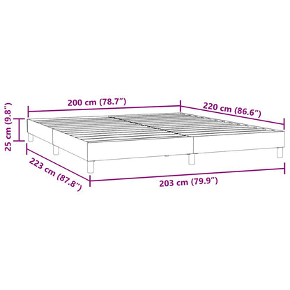 Boxspring zonder matras fluweel donkergrijs 200x220 cm