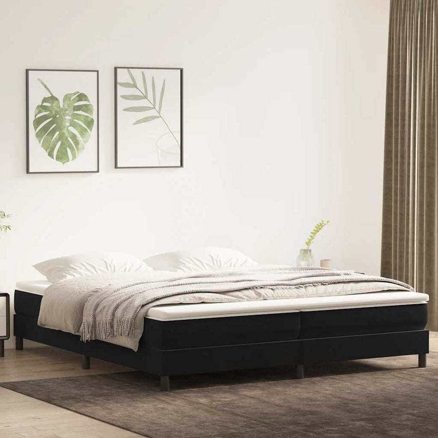 Boxspring zonder matras fluweel zwart 200x220 cm