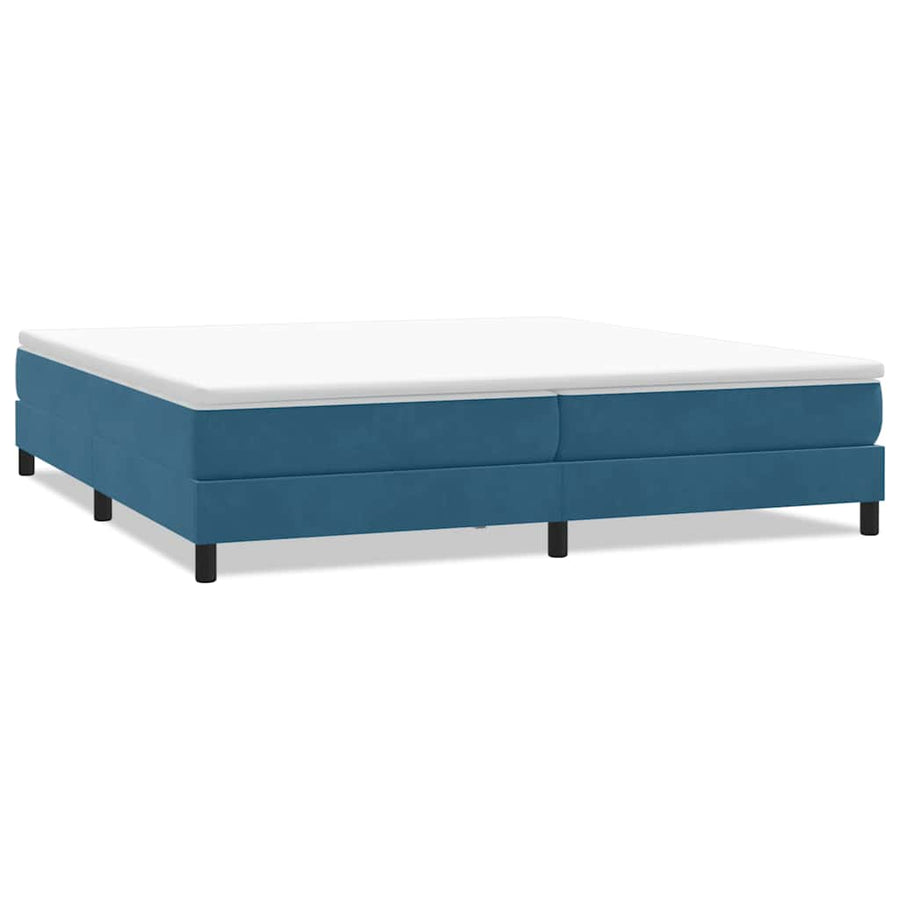 Boxspring zonder matras fluweel donkerblauw 200x220 cm