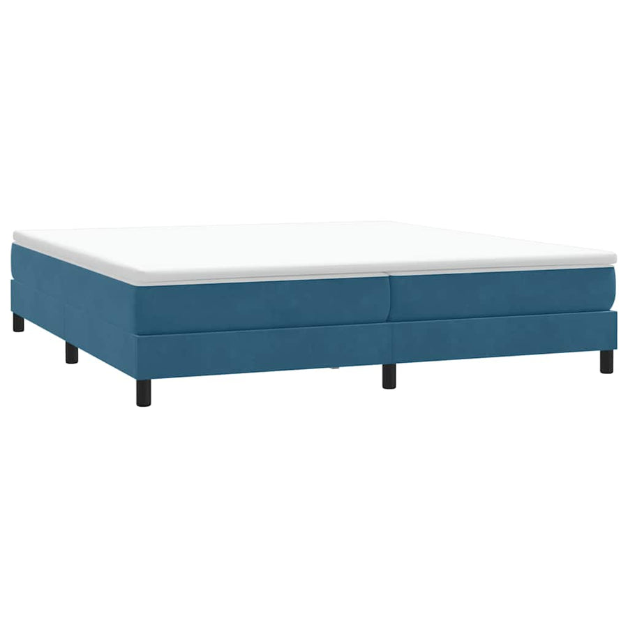 Boxspring zonder matras fluweel donkerblauw 200x220 cm