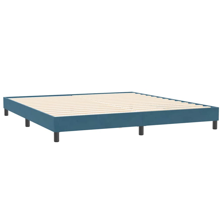 Boxspring zonder matras fluweel donkerblauw 200x220 cm