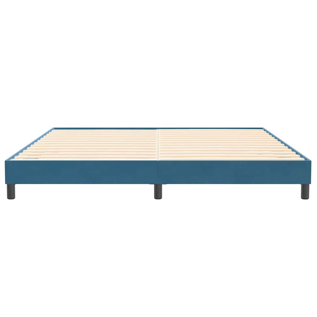 Boxspring zonder matras fluweel donkerblauw 200x220 cm