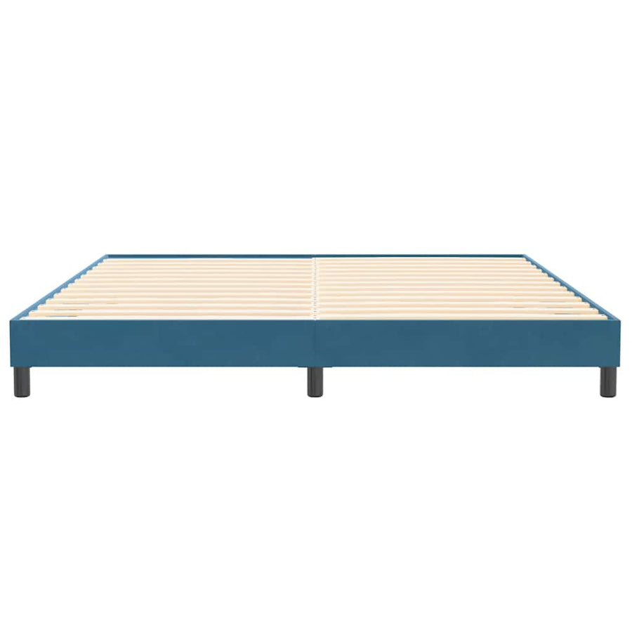 Boxspring zonder matras fluweel donkerblauw 200x220 cm