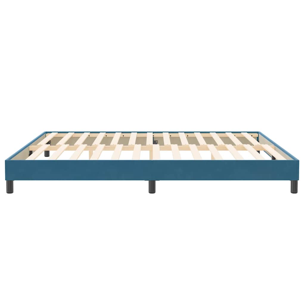 Boxspring zonder matras fluweel donkerblauw 200x220 cm