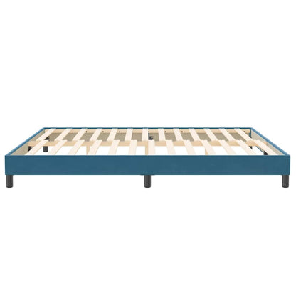 Boxspring zonder matras fluweel donkerblauw 200x220 cm
