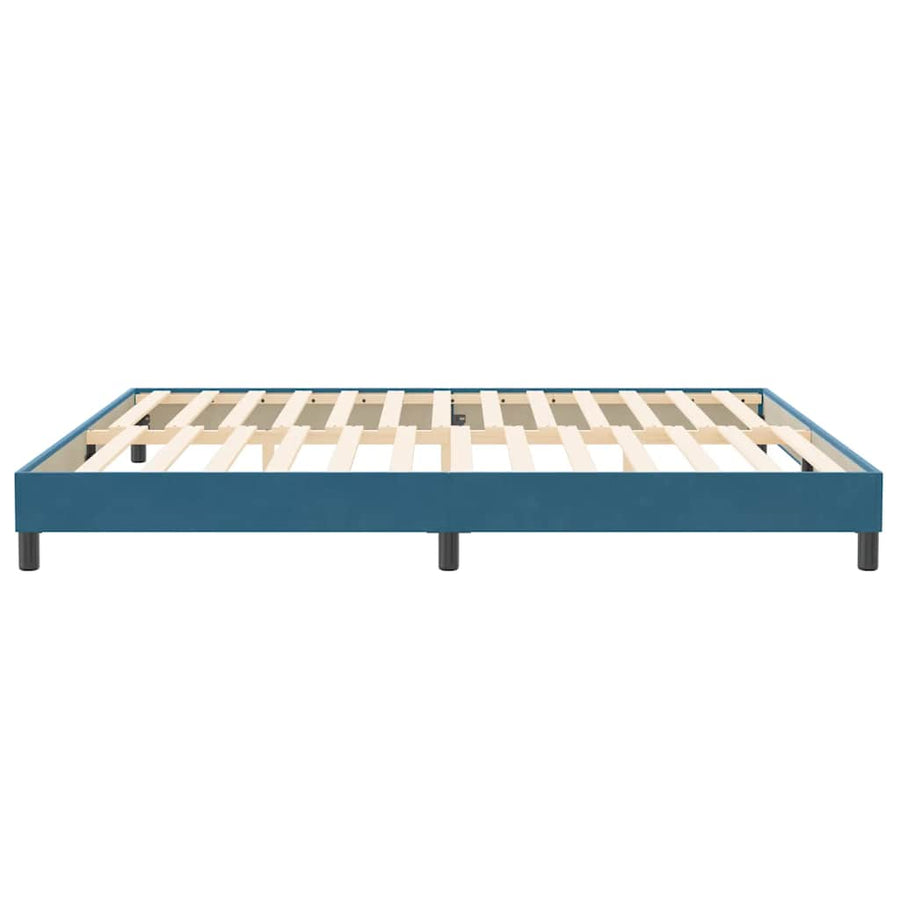 Boxspring zonder matras fluweel donkerblauw 200x220 cm