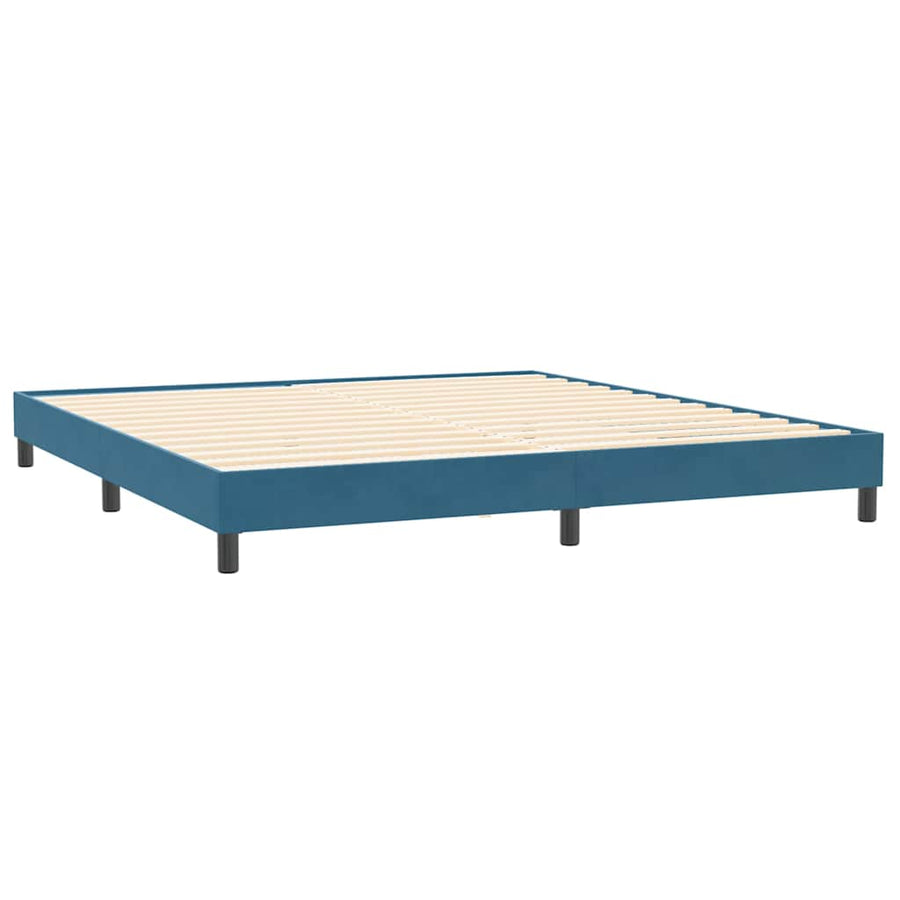 Boxspring zonder matras fluweel donkerblauw 200x220 cm