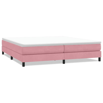 Boxspring zonder matras fluweel roze 200x220 cm