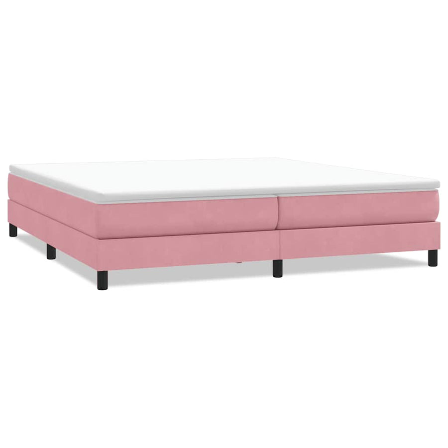 Boxspring zonder matras fluweel roze 200x220 cm