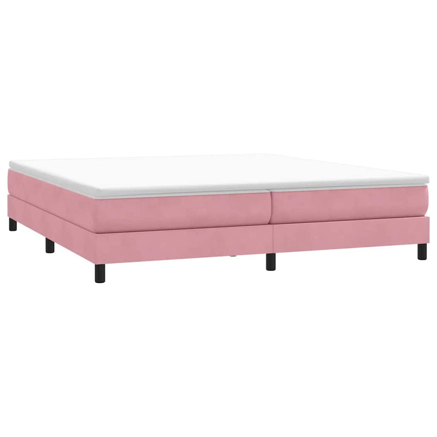 Boxspring zonder matras fluweel roze 200x220 cm