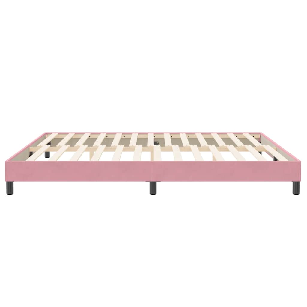 Boxspring zonder matras fluweel roze 200x220 cm