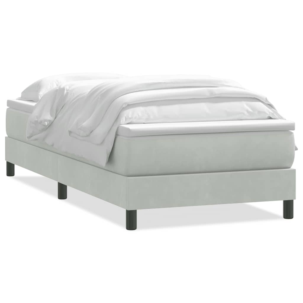 Boxspring met matras fluweel lichtgrijs 80x210 cm
