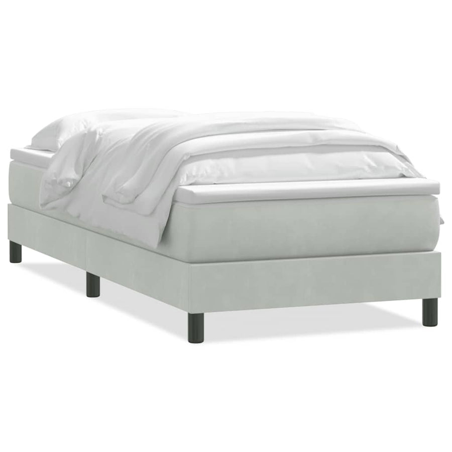 Boxspring met matras fluweel lichtgrijs 80x210 cm