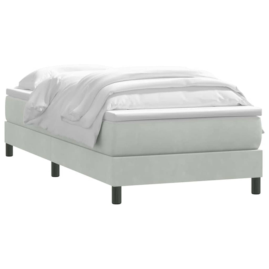 Boxspring met matras fluweel lichtgrijs 80x210 cm