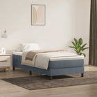 Box spring with velvet mattress dark gray 80x210 cm