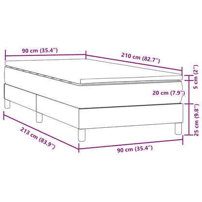 Boxspring met matras fluweel lichtgrijs 90x210 cm