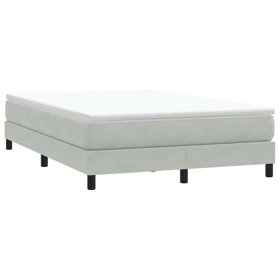 Boxspring met matras fluweel lichtgrijs 160x210 cm