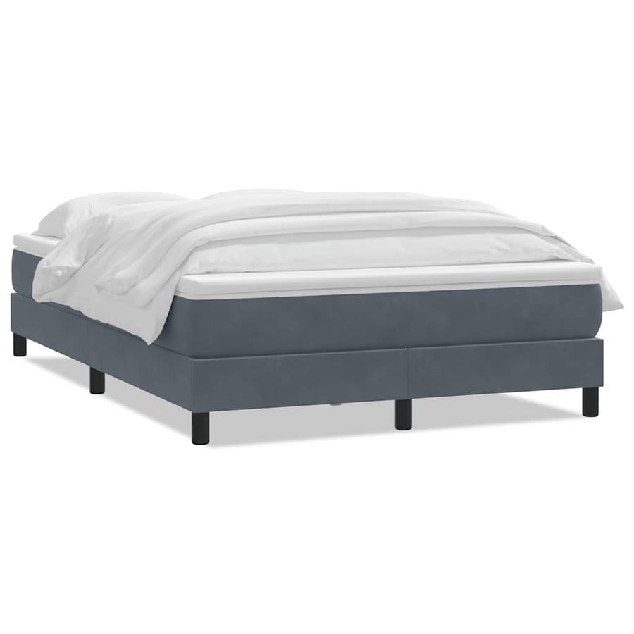 Boxspring met matras fluweel donkergrijs 160x210 cm