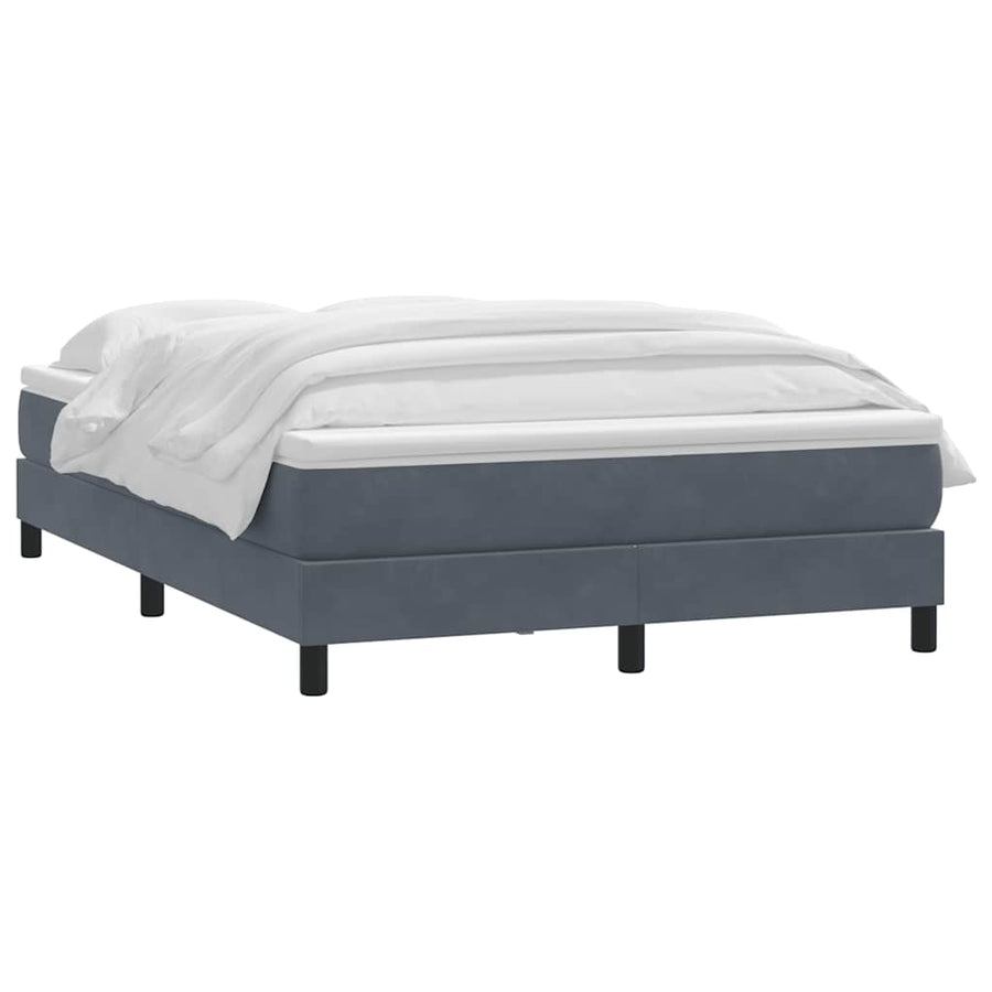 Boxspring met matras fluweel donkergrijs 160x210 cm