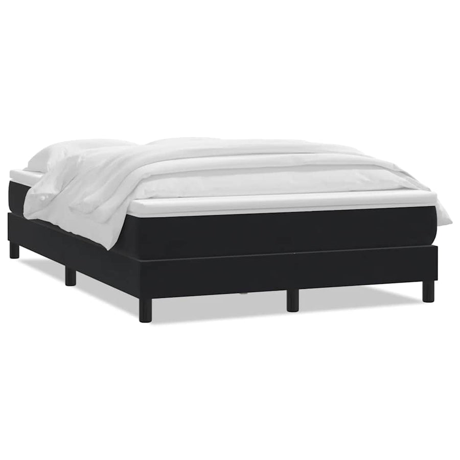 Boxspring met matras fluweel zwart 160x210 cm