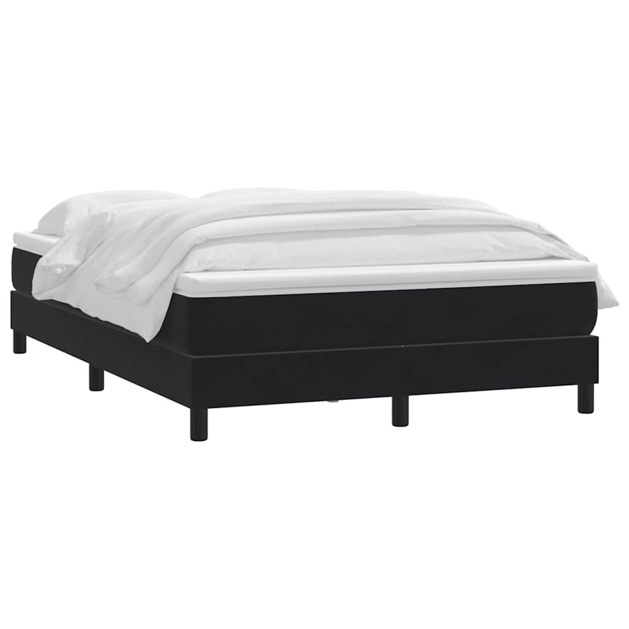 Boxspring met matras fluweel zwart 160x210 cm