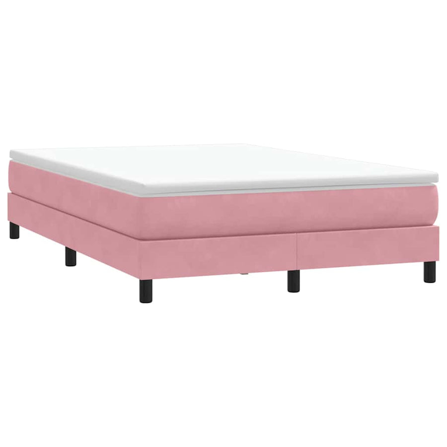 Boxspring met matras fluweel roze 160x210 cm