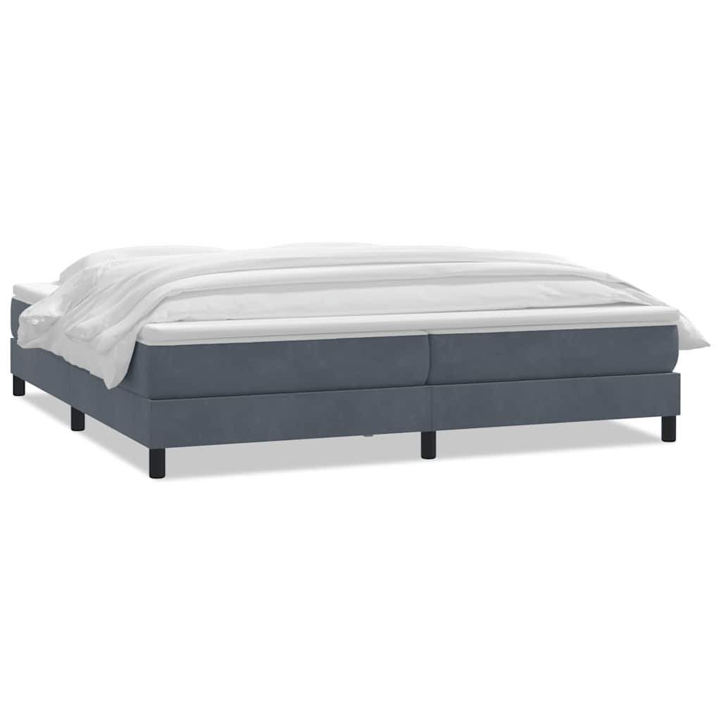 Boxspring met matras fluweel donkergrijs 180x210 cm