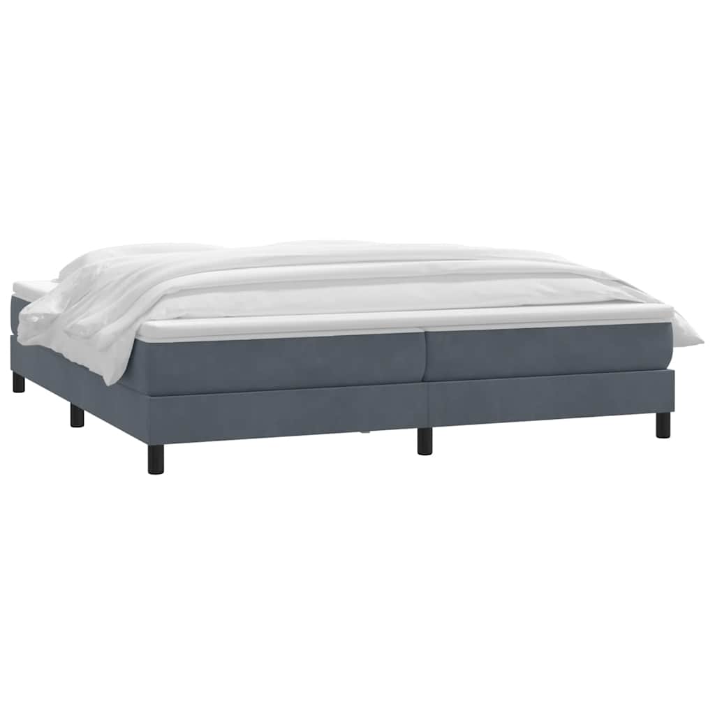 Boxspring met matras fluweel donkergrijs 180x210 cm