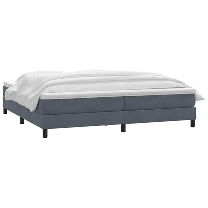 Boxspring met matras fluweel donkergrijs 180x210 cm