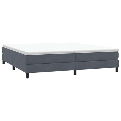 Boxspring met matras fluweel donkergrijs 180x210 cm