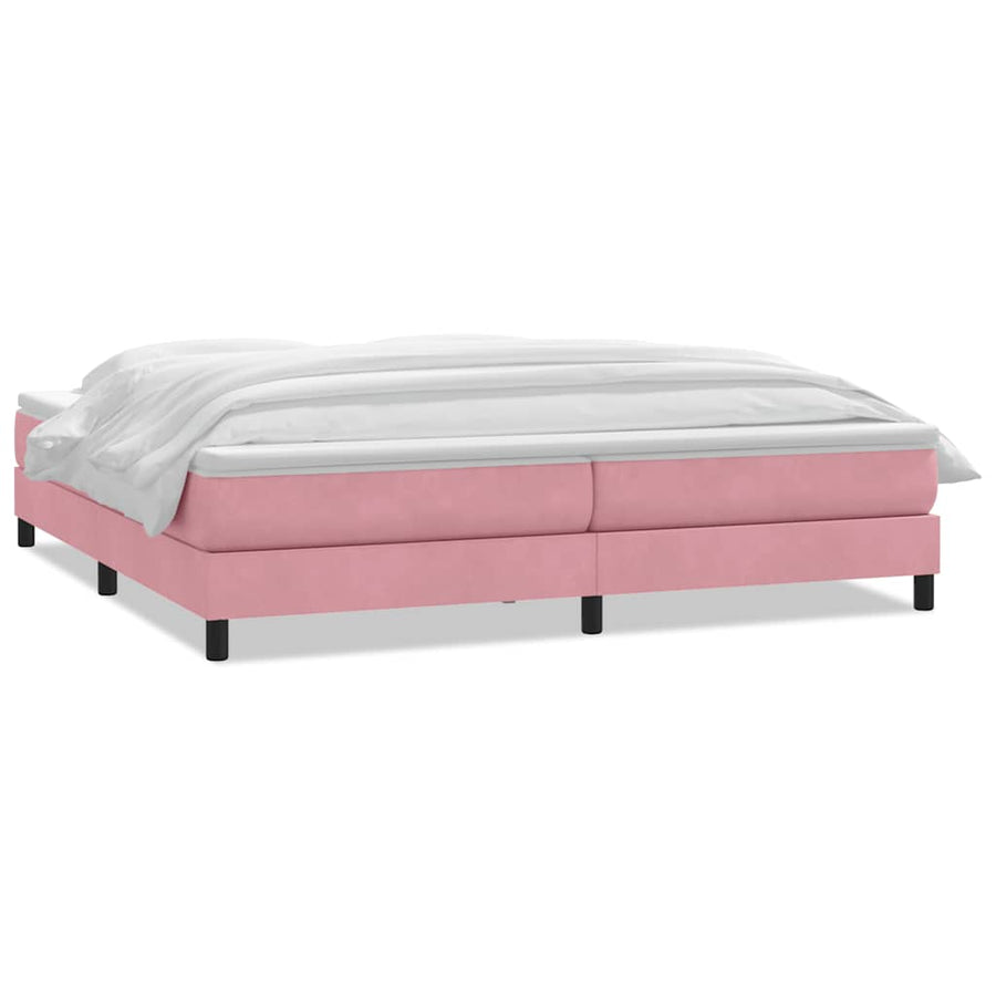 Boxspring met matras fluweel roze 180x210 cm