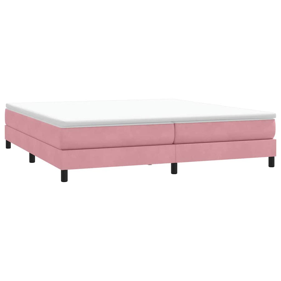 Boxspring met matras fluweel roze 180x210 cm