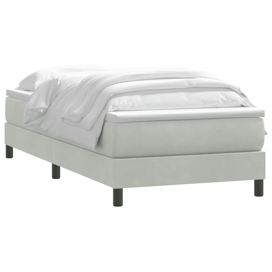 Boxspring met matras fluweel lichtgrijs 80x220 cm